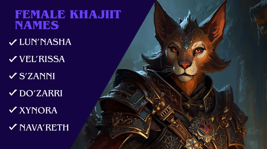 Female Khajiit Names