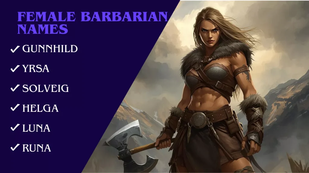 Female Barbarian Names Female Barbarian Names