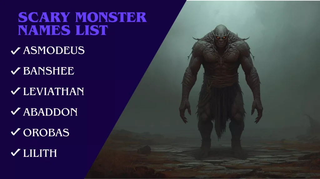 Scary Monster Names List Scary Monster Names List