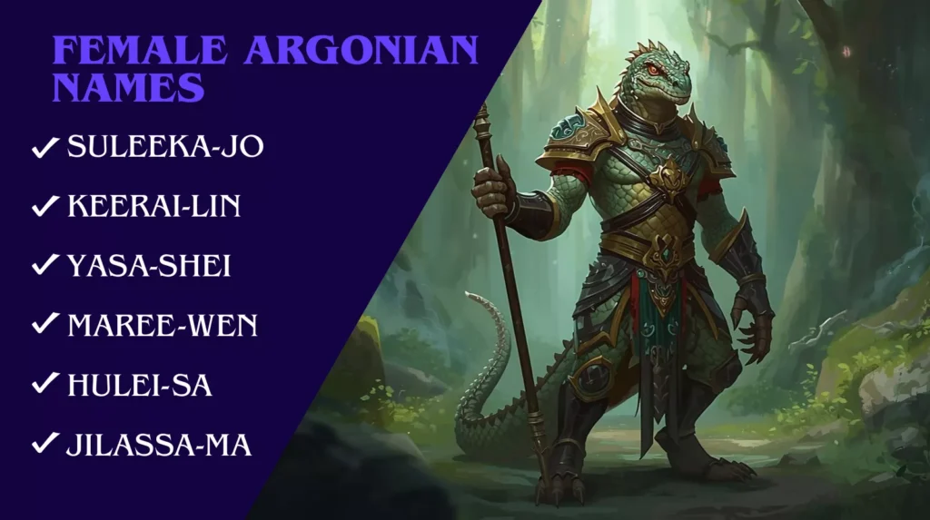 Female Argonian Names