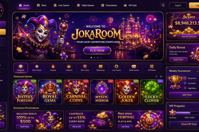 JokaRoom Vip Online Australia 2026: A$5,000 Bonus and 1,500+ Games